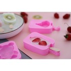 Форма для мороженого Доляна «Капкейк», силикон, 14×7,5×2,5 см, цвет розовый - фото 4342467