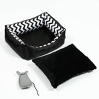 Лежанка с мышкой 50 х 40 х 15 см, оксфорд, бязь, искусственный мех - фото 21458630