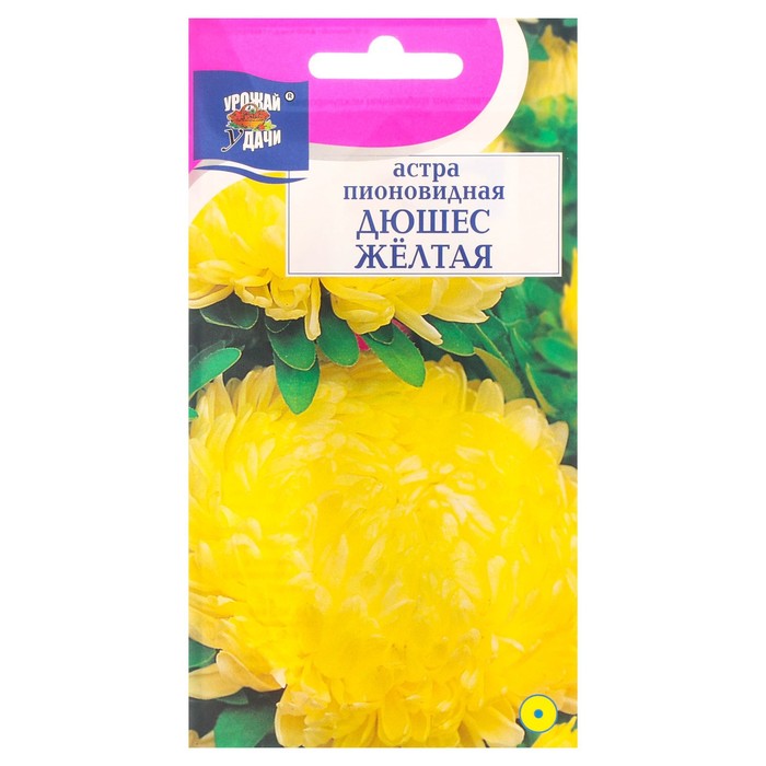 Семена цветов Астра пионовидная "Дюшес", желтая, 0,3 г - Фото 1
