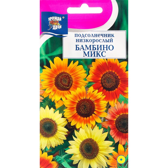 Семена цветов Подсолнечник низкорослый "Бамбино", микс, 0,5 г - Фото 1