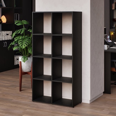 Стеллаж кубический «Клик Мебель. Куб - 8», 720×330×1412 мм, цвет чёрный матовый
