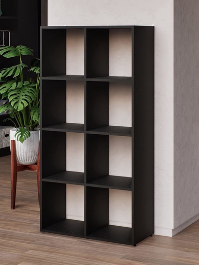 Стеллаж кубический «Клик Мебель. Куб - 8», 720×330×1412 мм, цвет чёрный матовый