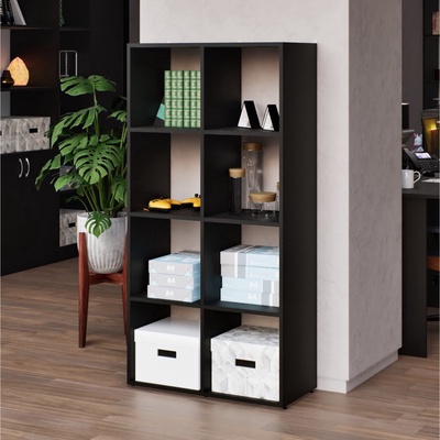 Стеллаж кубический «Клик Мебель. Куб - 8», 720×330×1412 мм, цвет чёрный матовый