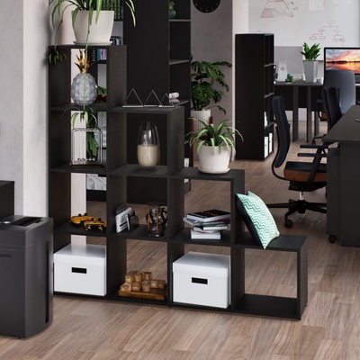 Стеллаж кубический «Клик Мебель. Джамп №10», 1400×330×1412 мм, цвет чёрный