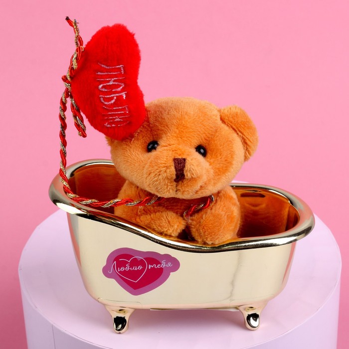 Мягкая игрушка «Люблю тебя», медведь, цвета МИКС - фото 1926338462