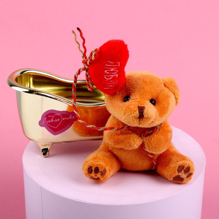 Мягкая игрушка «Люблю тебя», медведь, цвета МИКС - фото 1907361595