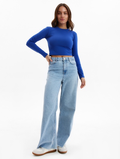 Лонгслив женский MINAKU: Basic line, электро, размер 42