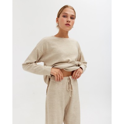 Костюм женский (джемпер, брюки) MINAKU: Casual Collection, бежевый, размер 42 (рост 170 см)