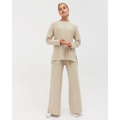Костюм женский (джемпер, брюки) MINAKU: Casual Collection, бежевый, размер 42 (рост 170 см)