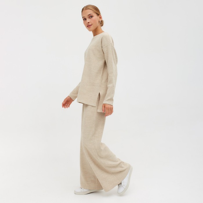 Костюм женский: джемпер, брюки, MINAKU: Casual Collection, бежевый, размер 44 (рост 170 см)