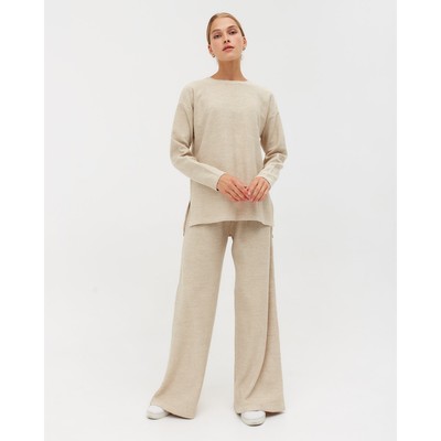 Костюм женский (джемпер, брюки) MINAKU: Casual Collection, бежевый, размер 48 (рост 170 см)
