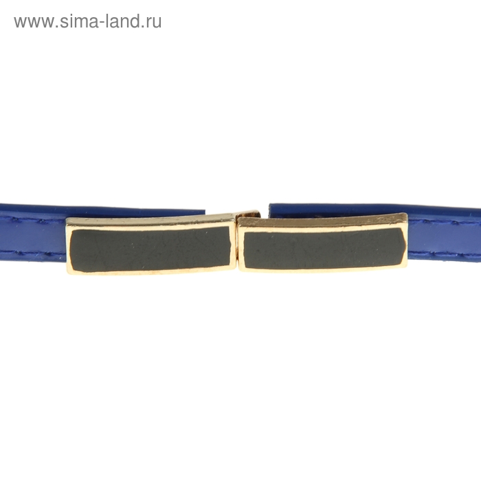 Ремень женский "Никки", пряжка-крючок под золото, с увеличением, лакированный, ширина 1см, цвет синий - Фото 1