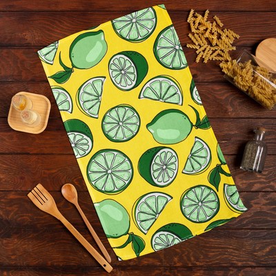 Полотенце кухонное Доляна Lime 35×60 см, 100% хлопок, 160 г/м²