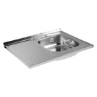 Мойка кухонная MIXLINE 527971, накладная, толщина 0.4 мм, 80х60х16 см, правая, выпуск 1 1/2" - Фото 2