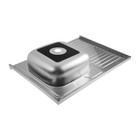 Мойка кухонная MIXLINE 527971, накладная, толщина 0.4 мм, 80х60х16 см, правая, выпуск 1 1/2" - Фото 3