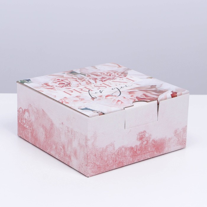 Коробка подарочная сборная, упаковка, «Present», 15 х 15 х 7 см - фото 1907361751