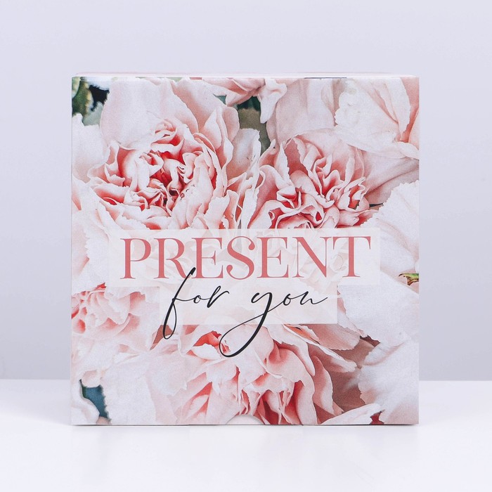 Коробка подарочная сборная, упаковка, «Present», 15 х 15 х 7 см - фото 1907361753