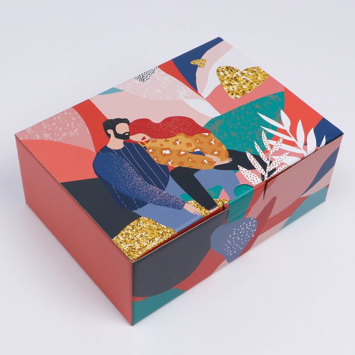 Коробка подарочная сборная, упаковка, «Love», 26 х 19 х 10 см