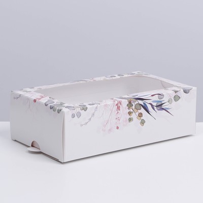 Коробка для макарун, кондитерская упаковка, «Венок» 18 х 10.5 х 5.5 см