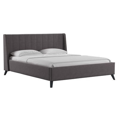 Кровать Мелисса, 1600х2000, ортопедическое осн+ПМ, Вивальди 24/Темный серо-коричневый