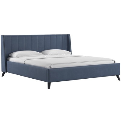 Кровать двуспальная «Мелисса», с ортопедическим основанием, с подъёмным механизмом, 1800×2000 мм, цвет тори 83/серо - синий