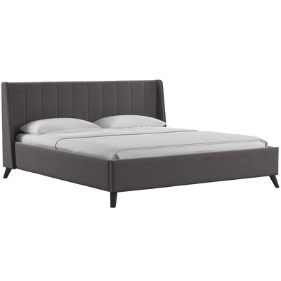 Кровать Мелисса, 1800х2000, ортопедическое осн+ПМ, Вивальди 24/Темный серо-коричневый