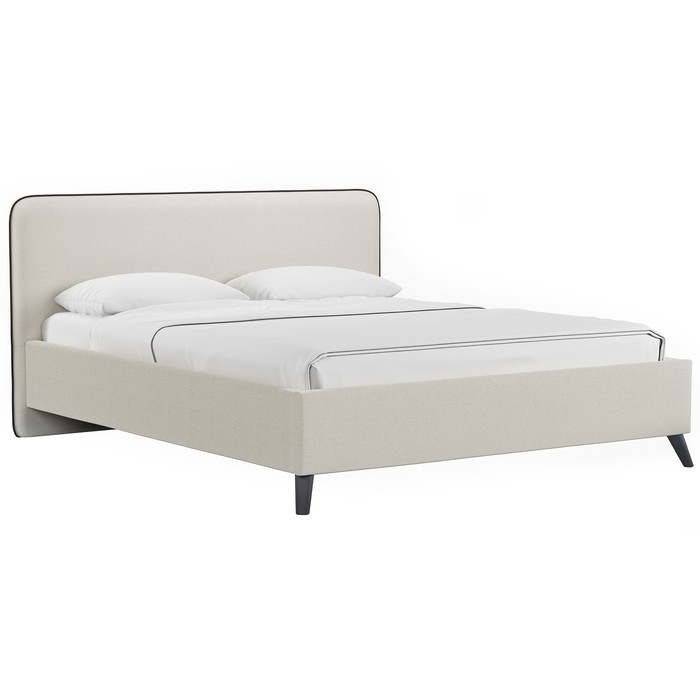 Кровать Миа, 1600х2000, ортопедическое осн+ПМ, Купер 17/Серо-Бежевый - Фото 1