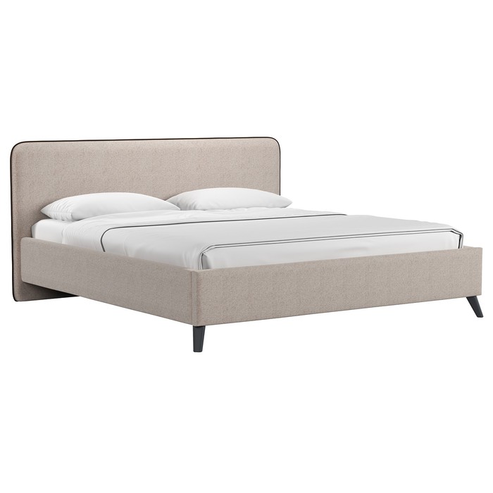 Кровать Миа, 1800х2000, ортопедическое осн+ПМ, Купер 03/Бежевый - Фото 1