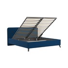 Кровать Миа, 1800х2000, ортопедическое осн+ПМ, Аватар/Темно-синий сапфирововый - Фото 3