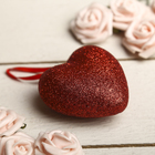 Сердце сувенирное на подвеске блёстка (набор 6 шт) d=6 см, красный - Фото 2