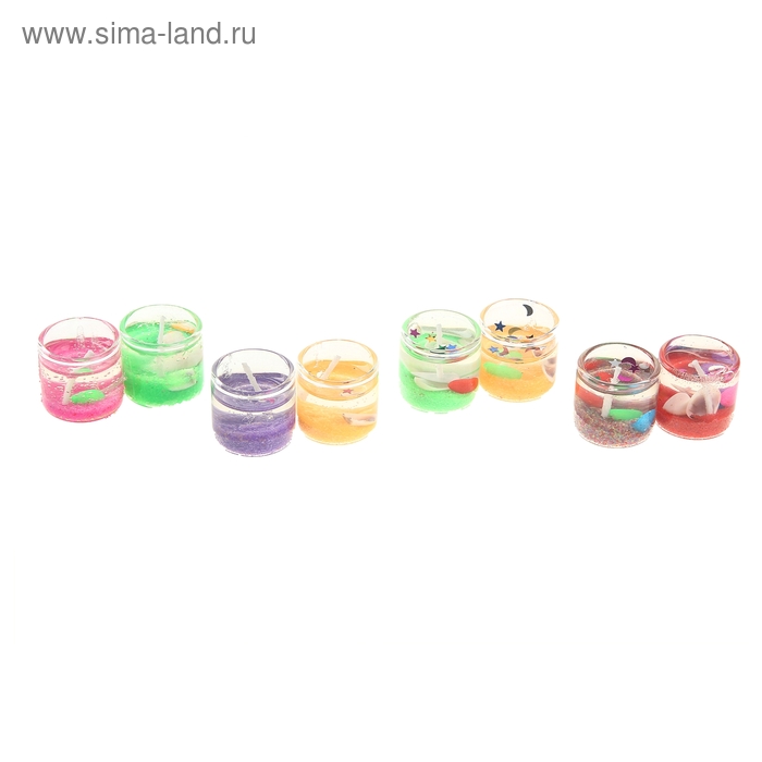 Свечи гелевые (набор 2 шт) "Ракушки", цвета МИКС - Фото 1