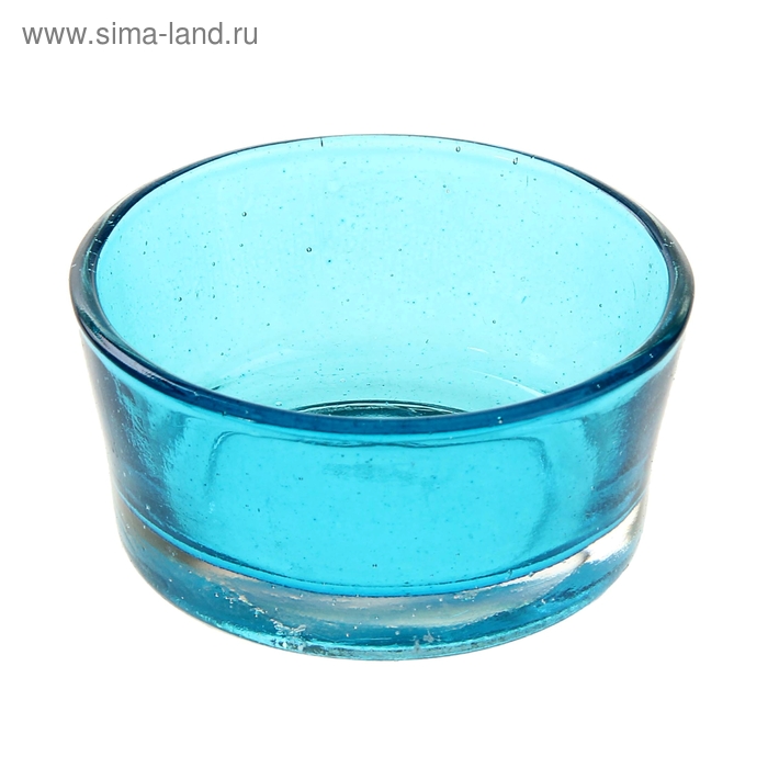 Подсвечник стекло 2,5 х 5 х 5 см "Глянец", голубой - Фото 1