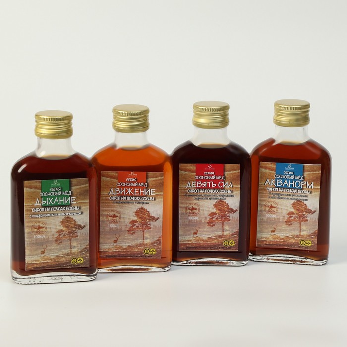 Подарочный набор сиропов Сосновый мёд, 4 шт. по 100 мл - Фото 1