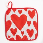 Кухонный набор Этель Red hearts, полотенце 40х73 см, прихватка 19х19 см, фартук 60х65 см - Фото 9