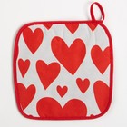 Кухонный набор Этель Red hearts, полотенце 40х73 см, прихватка 19х19 см, фартук 60х65 см - Фото 10