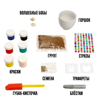 Набор для опытов «Чудо-сад: Котёнок», выращиваем травку