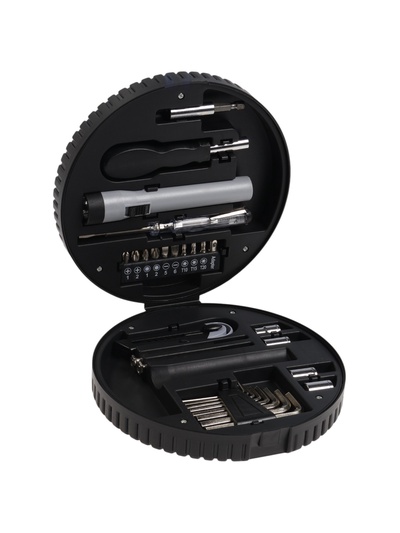 УЦЕНКА Набор инструментов ТУНДРА, подарочный пластиковый кейс «Колесо», 29 предметов