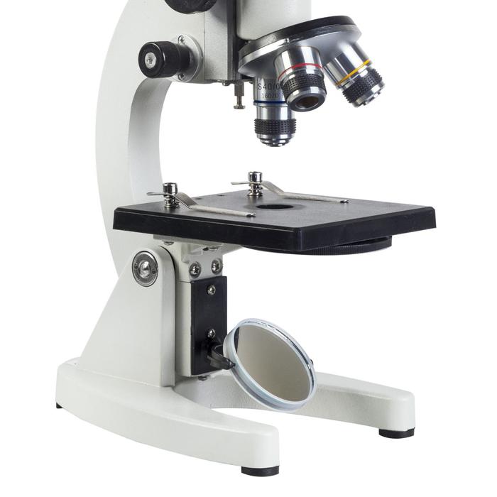 Микроскоп школьный Эврика 40×-640х, зеркало, LED - фото 1882331817