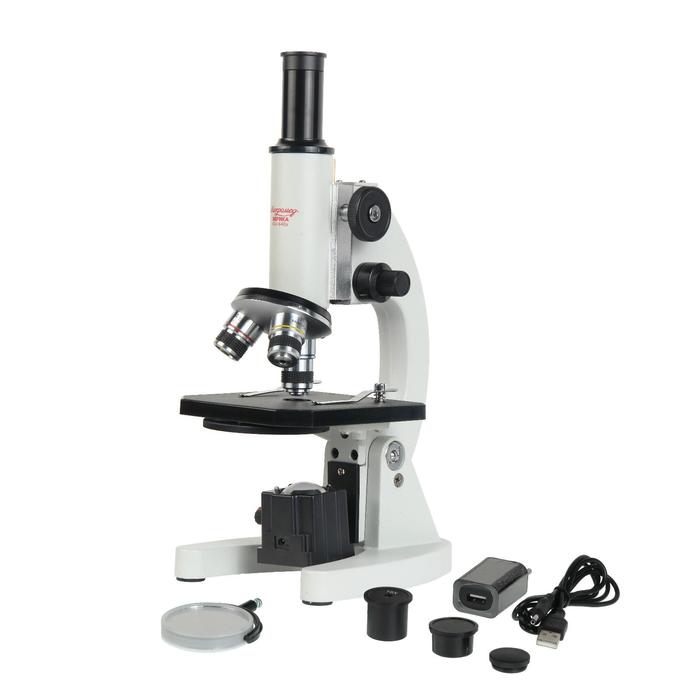 Микроскоп школьный Эврика 40×-640х, зеркало, LED - фото 1905914401