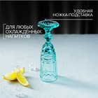 Бокал для шампанского Magistro «Ла-Манш», 160 мл, 7×20 см, стекло, бирюзовый - Фото 4