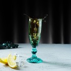 Бокал из стекла для шампанского Magistro «Ла-Манш», 160 мл, 7×20 см, цвет бирюзовый - Фото 9
