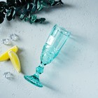 Бокал из стекла для шампанского Magistro «Ла-Манш», 160 мл, 7×20 см, цвет бирюзовый - Фото 10