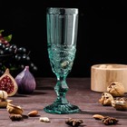 Набор бокалов из стекла для шампанского Magistro «Ла-Манш», 160 мл, 7×20 см, 2 шт, цвет бирюзовый - Фото 3
