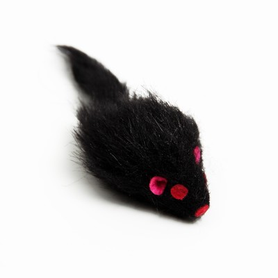 Игрушка для кошек «Мышь малая», 5 см, искусственный мех, чёрная
