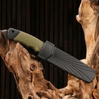 Нож тактический "Альфа" 23,3см, клинок 110мм/3мм, шкуросъемный, зеленый - Фото 3