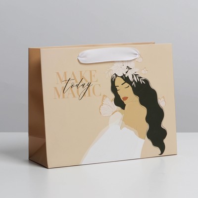 Пакет подарочный ламинированный, упаковка, «Только сейчас» 22×17.5×8 см