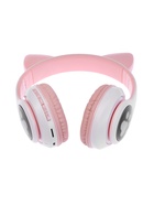 Наушники беспроводные, с ушками кошки, MYBIT W-32, Bluetooth 5.0, с микрофоном, AUX, microSD, MP3, 400 мАч, розовые - Фото 6