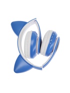 Наушники беспроводные, с ушками кошки, MYBIT W-32, Bluetooth 5.0, с микрофоном, AUX, microSD, MP3, 400 мАч, синие 7348414 - фото 15929444