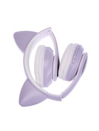 Наушники беспроводные, с ушками кошки, MYBIT W-32, Bluetooth 5.0, с микрофоном, AUX, microSD, MP3, 400 мАч, фиолетовые - Фото 9