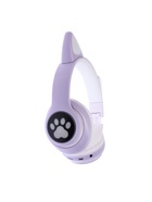 Наушники беспроводные, с ушками кошки, MYBIT W-32, Bluetooth 5.0, с микрофоном, AUX, microSD, MP3, 400 мАч, фиолетовые - Фото 5